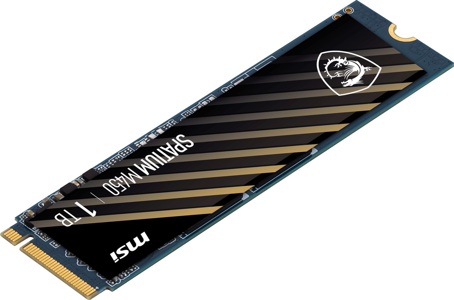 MSI SPATIUM M450 PCIe 4.0 NVMe M.2 1TB SSD-Festplatte (1 TB) 3600 MB/s MB/S Lesegeschwindigkeit, 3000 MB/s MB/S Schreibgeschwindigkeit, 3D NAND