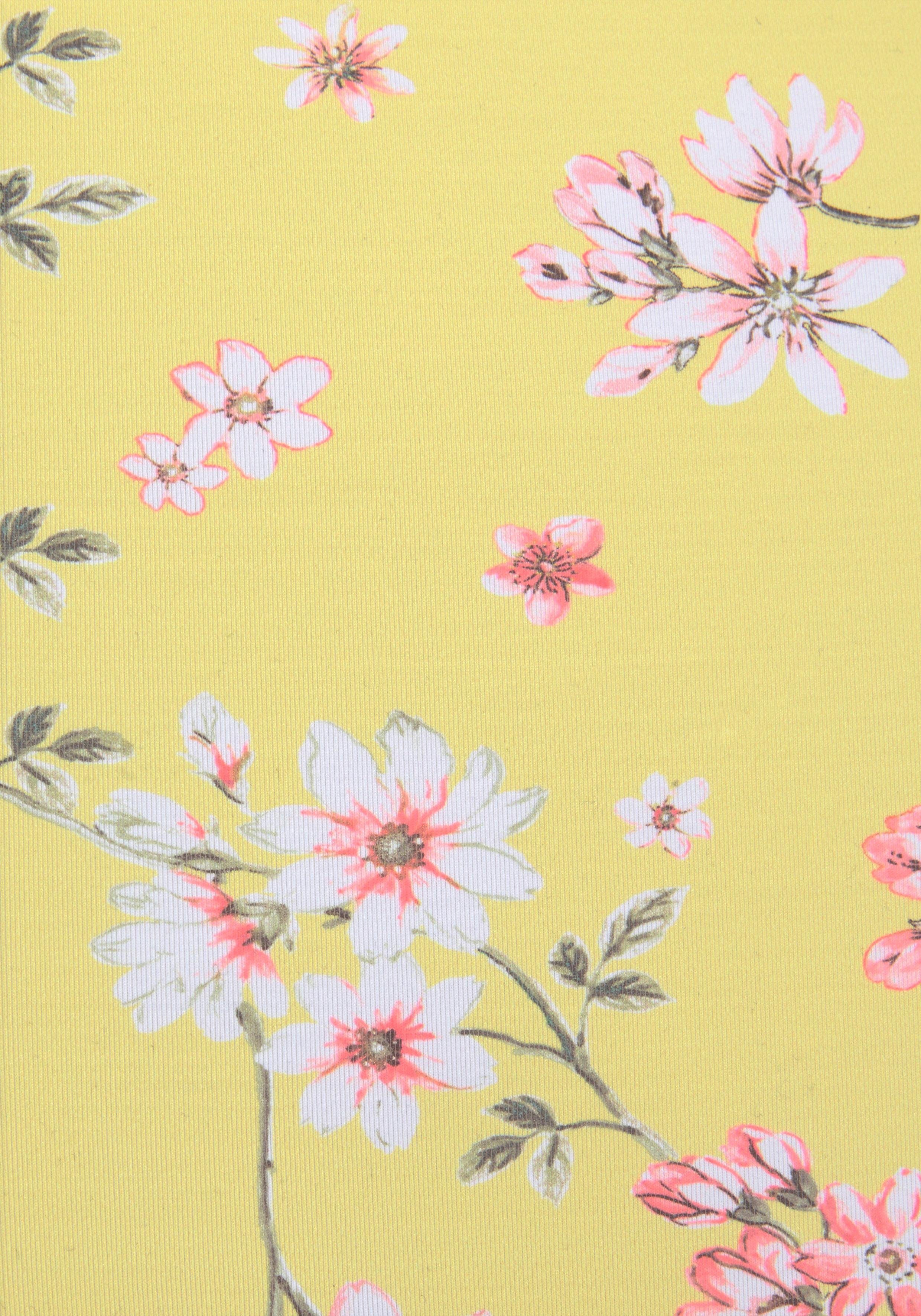 Sunseeker Highwaist-Bikini-Hose Ditsy mit Häkelkante und seitlichen Zierbändern