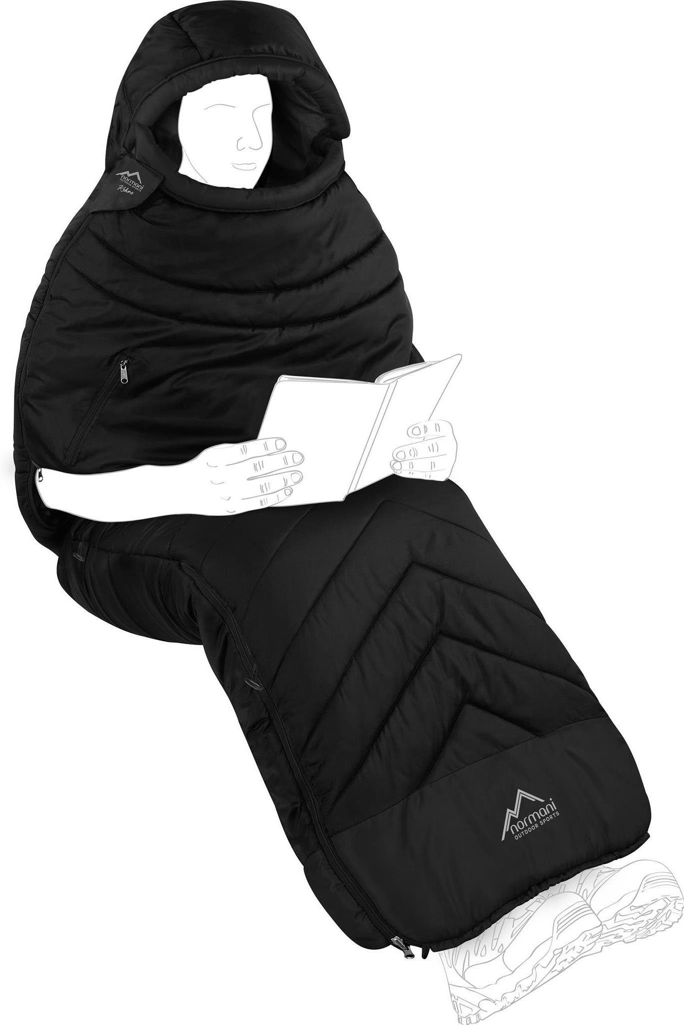 normani Mumienschlafsack Schlafsack Kehno, Wasserdichter Biwack-Schlafsack - Arm- und Beinöffnungen