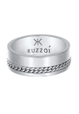 Kuzzoi Silberring Herren Bandring Chunky Chain 925 Silber