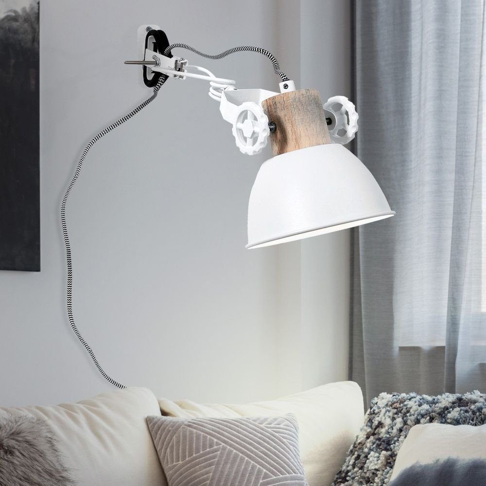 etc-shop LED Stil weiß Leuchtmittel Wohn Leuchte Strahler Warmweiß, inklusive, Industrie Wand Ess Zimmer Wandleuchte