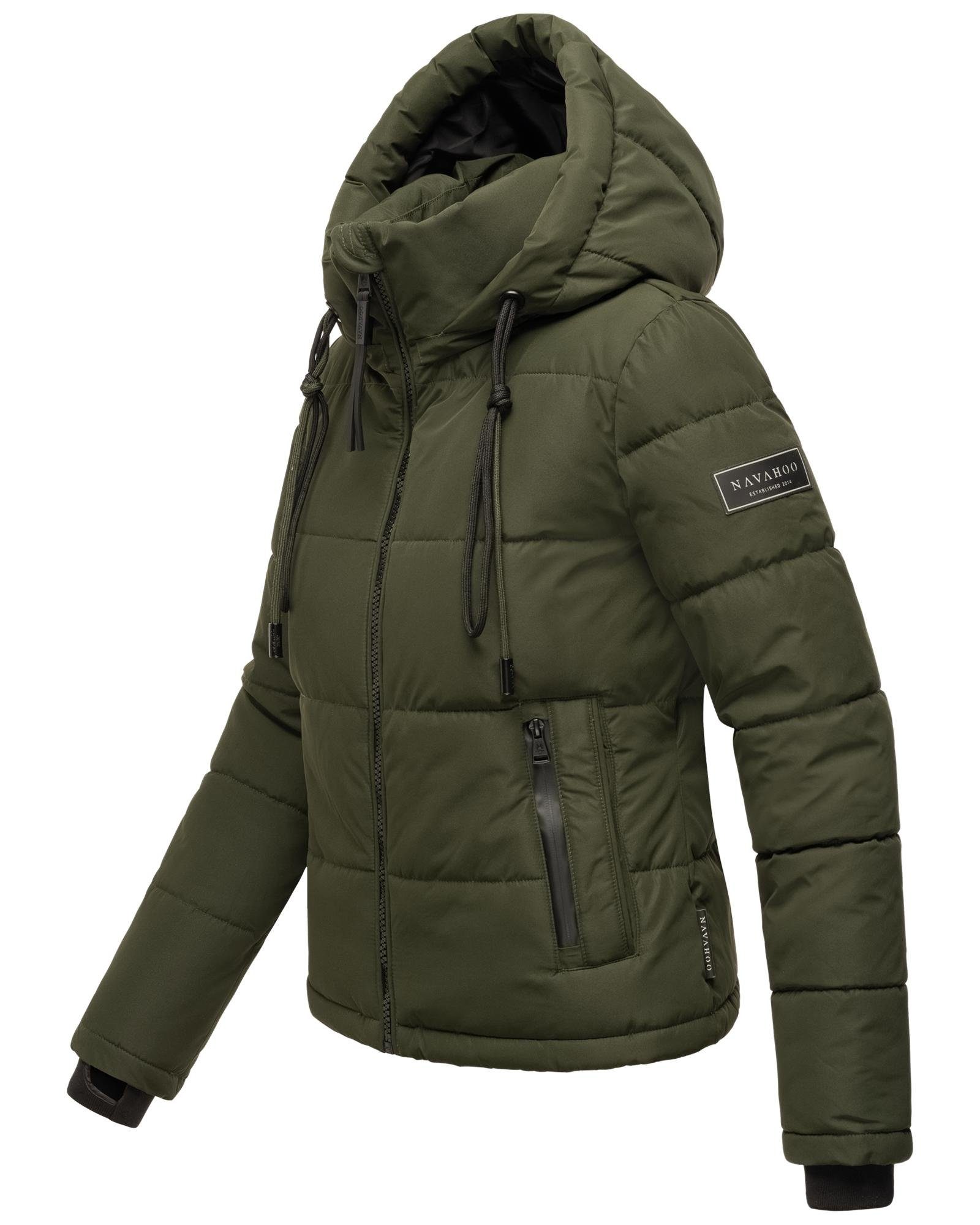 Liebe mit Steppjacke Navahoo Mit Kragen gesteppte Winterjacke kuscheligem Damen olivgrün XIV Warme