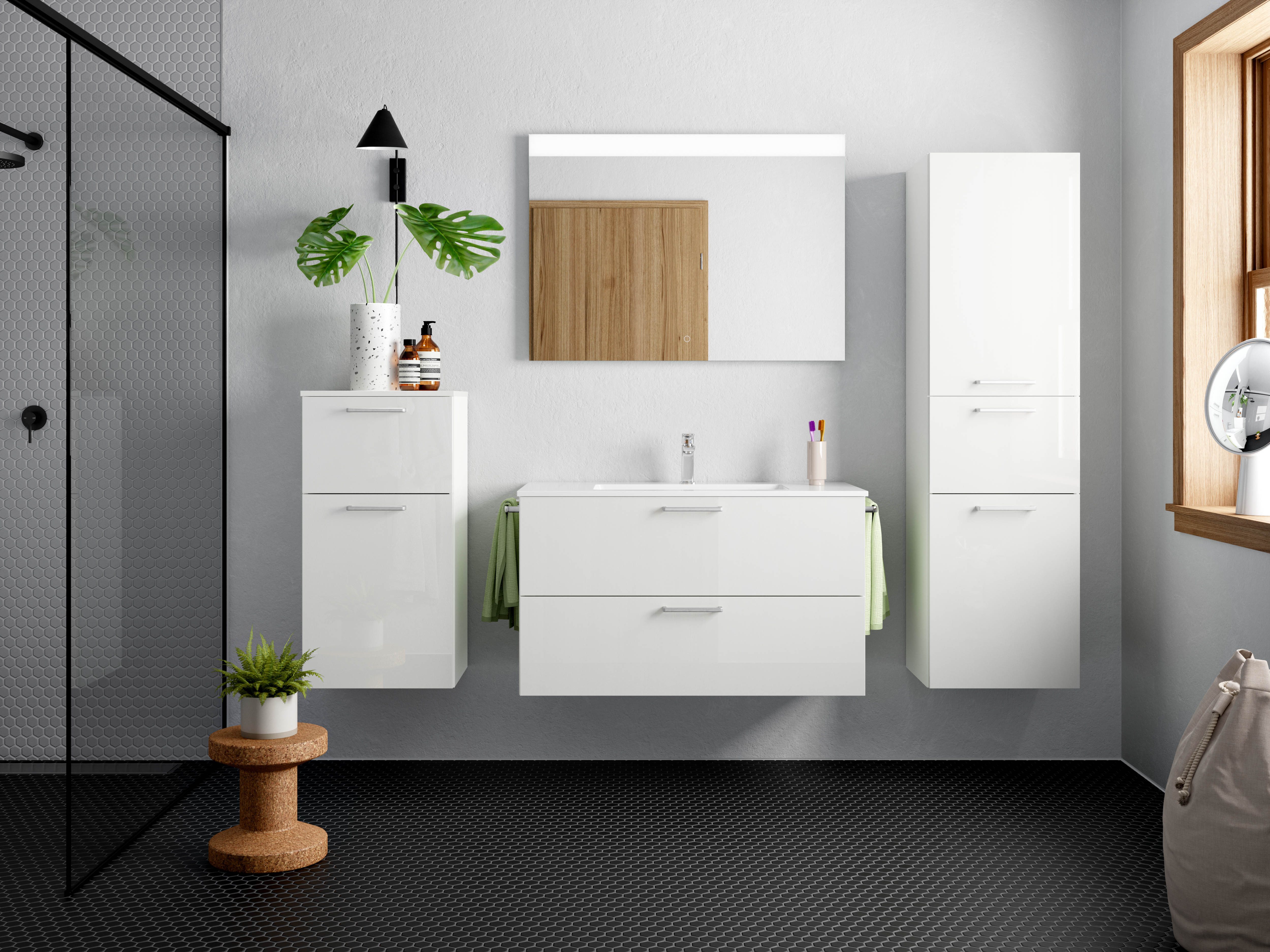 nobilia® Badmöbel-Set Tolvina, (4-St., vormontiert, mit günstig online kaufen