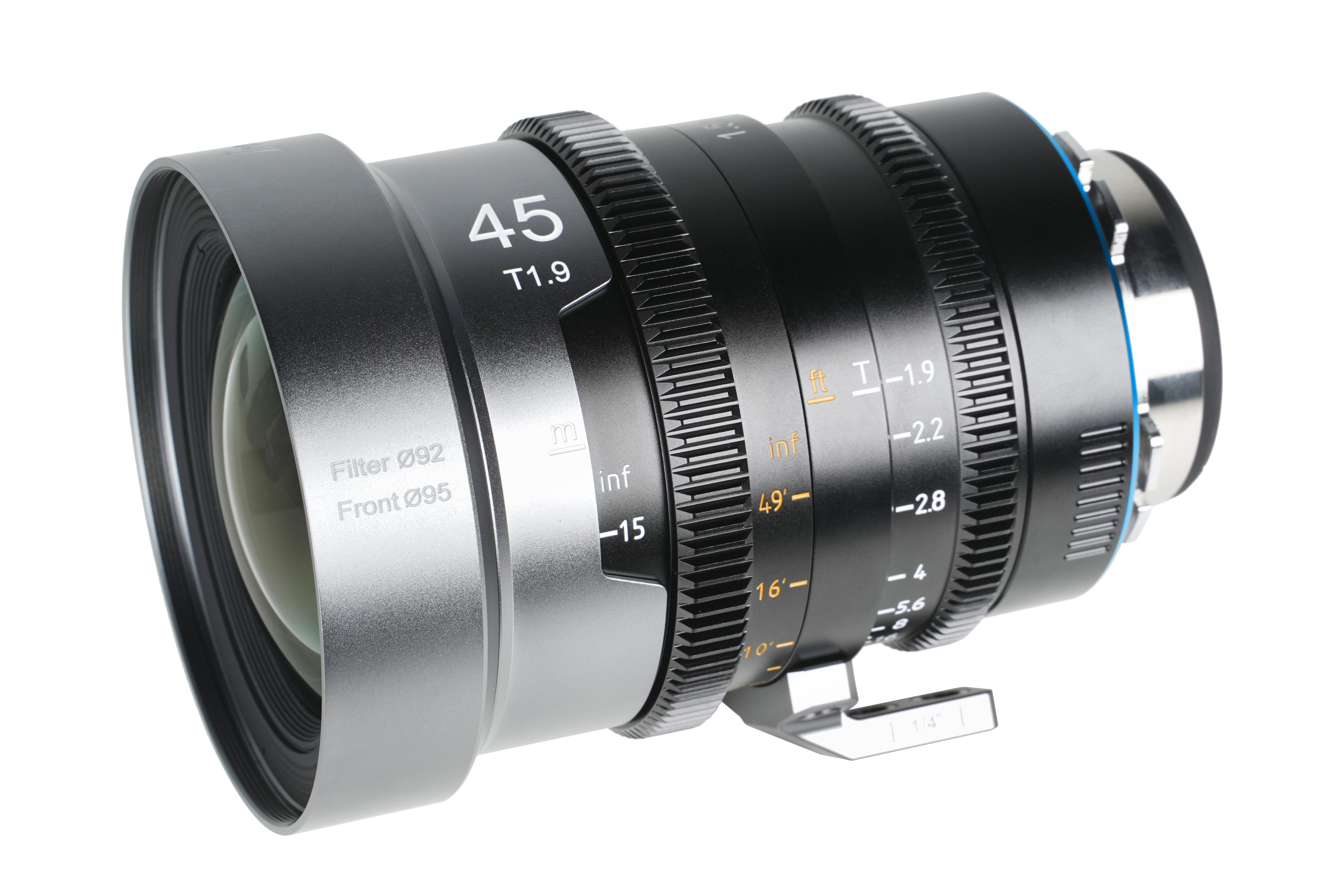SIRUI IronStar 45mm Objektiv, (T1.9 1.5x Anamorphic Full Frame Cine Lenses Neutral /Blau Flare)