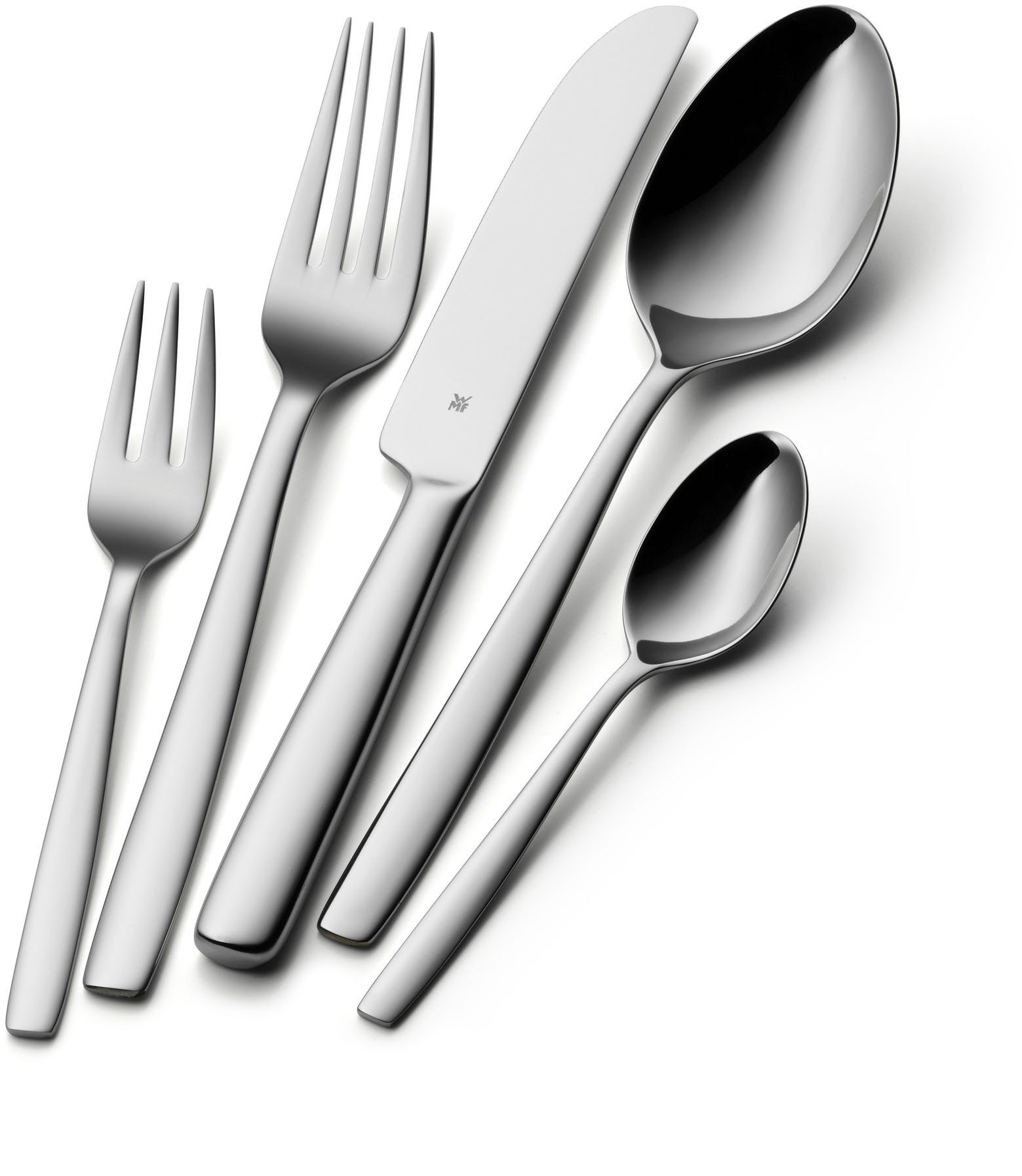 WMF Besteck-Set Palma in klassisch-stilsicherer Optik, ergonomisch, Wellenschliff (30-tlg), 6 Personen, Cromargan® Edelstahl Rostfrei 18/10, spülmaschinengeeignet, optimale Schärfe, hochwertiger Besteckkasten