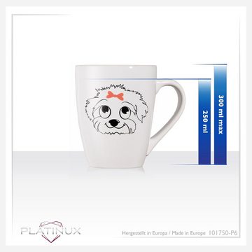 PLATINUX Tasse Hunde Kaffeetassen, Keramik, mit Hund Motiv Teetasse 250ml Tasse Kaffeebecher Teebecher