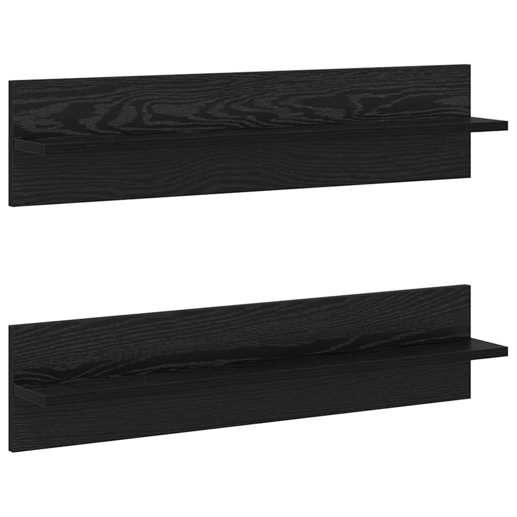 vidaXL Regal Wandregal 2 pcs Schwarz günstig online kaufen