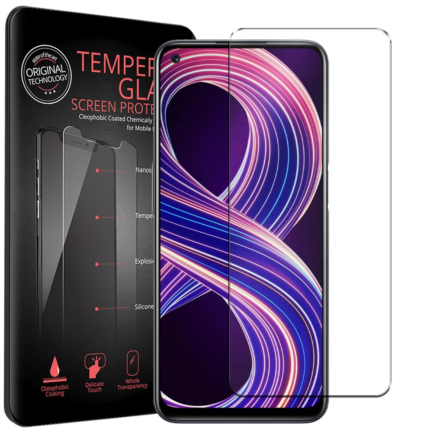 CoolGadget Schutzfolie Panzerfolie für Realme 8 5G, (9H Härtegrad, 2x Schutzglas, 1xReinigungset), Displayfolie Panzer Schutzfolie 2 Stück für Realme 8 5G Glas Folie