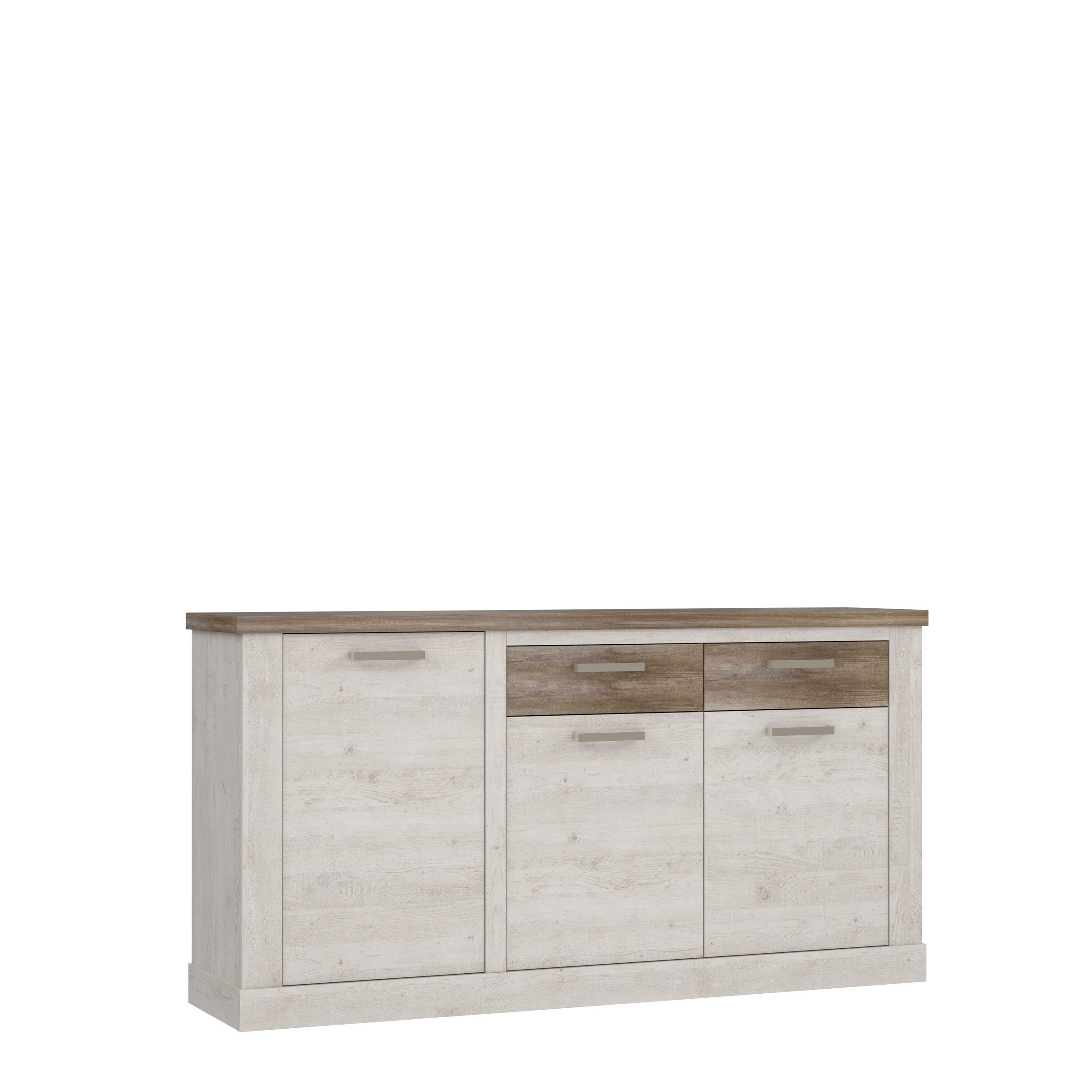 freiraum Sideboard Duro (BxHxT: 173,9x90,3x41,3 cm), aus Holzwerkstoff in Pinia Weiss kombiniert mit Eiche Antik
