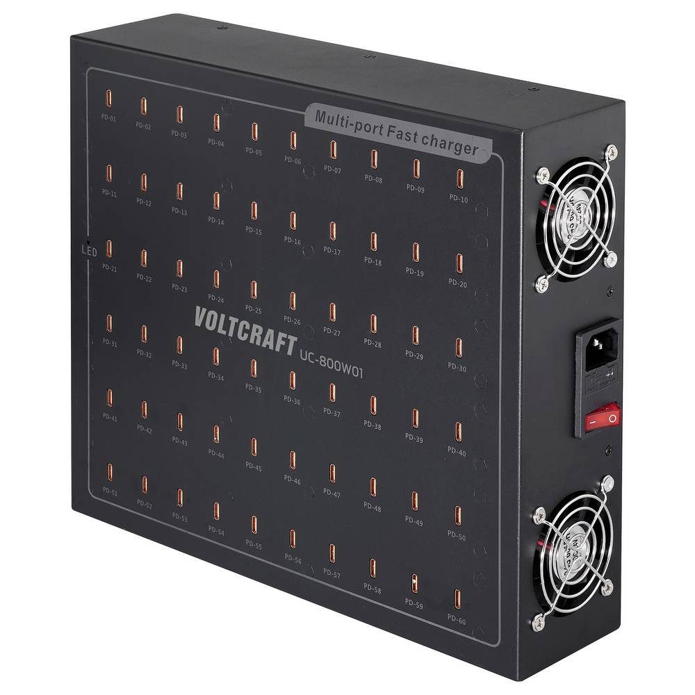 VOLTCRAFT UC-800W01 USB Ladegerät 800 W USB-C® USB PD Schwarz Innenbereich USB USB-Ladegerät (USB Power Delivery (USB-PD)