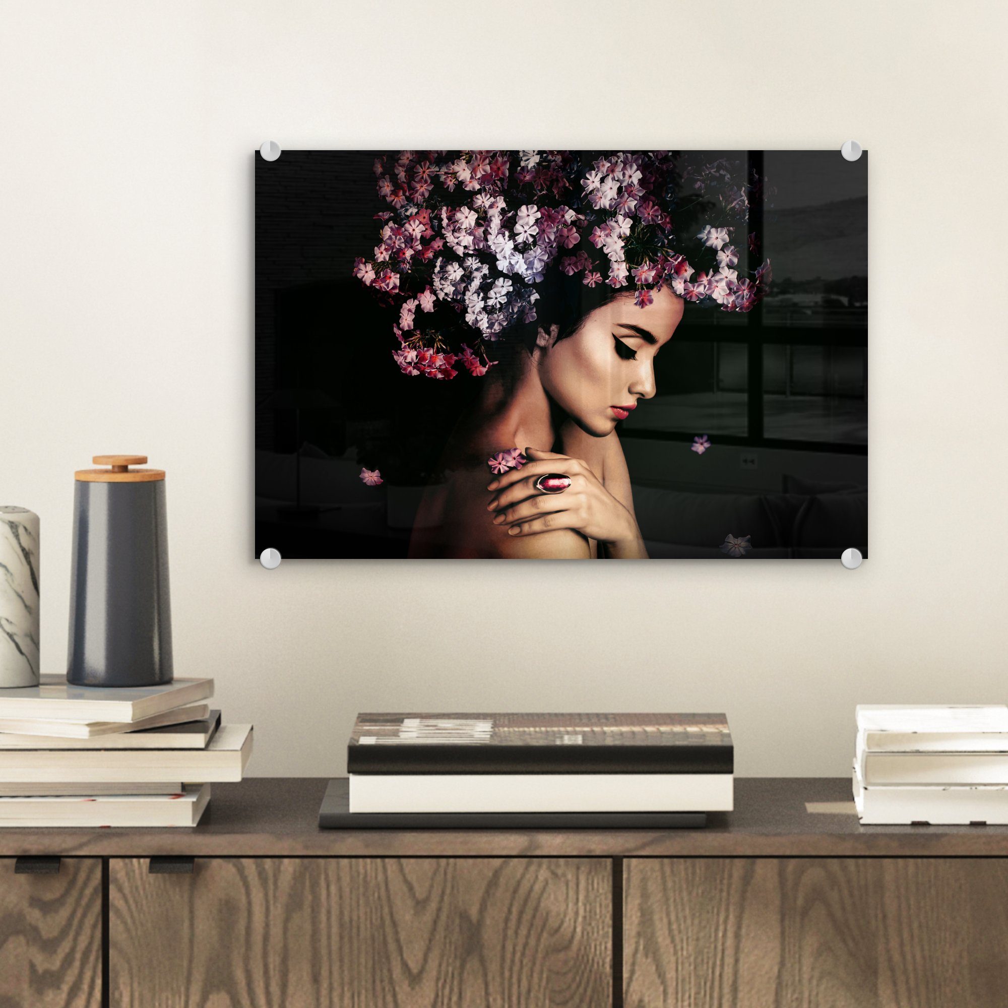 MuchoWow Acrylglasbild Blossom - Frau - günstig online kaufen
