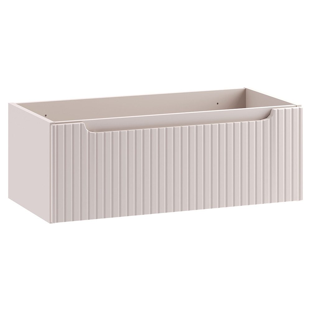 Lomadox Waschbeckenschrank NEWPORT-56-CASHMERE 80 cm breit in kaschmir, gerillte Front, 1 Schubladen