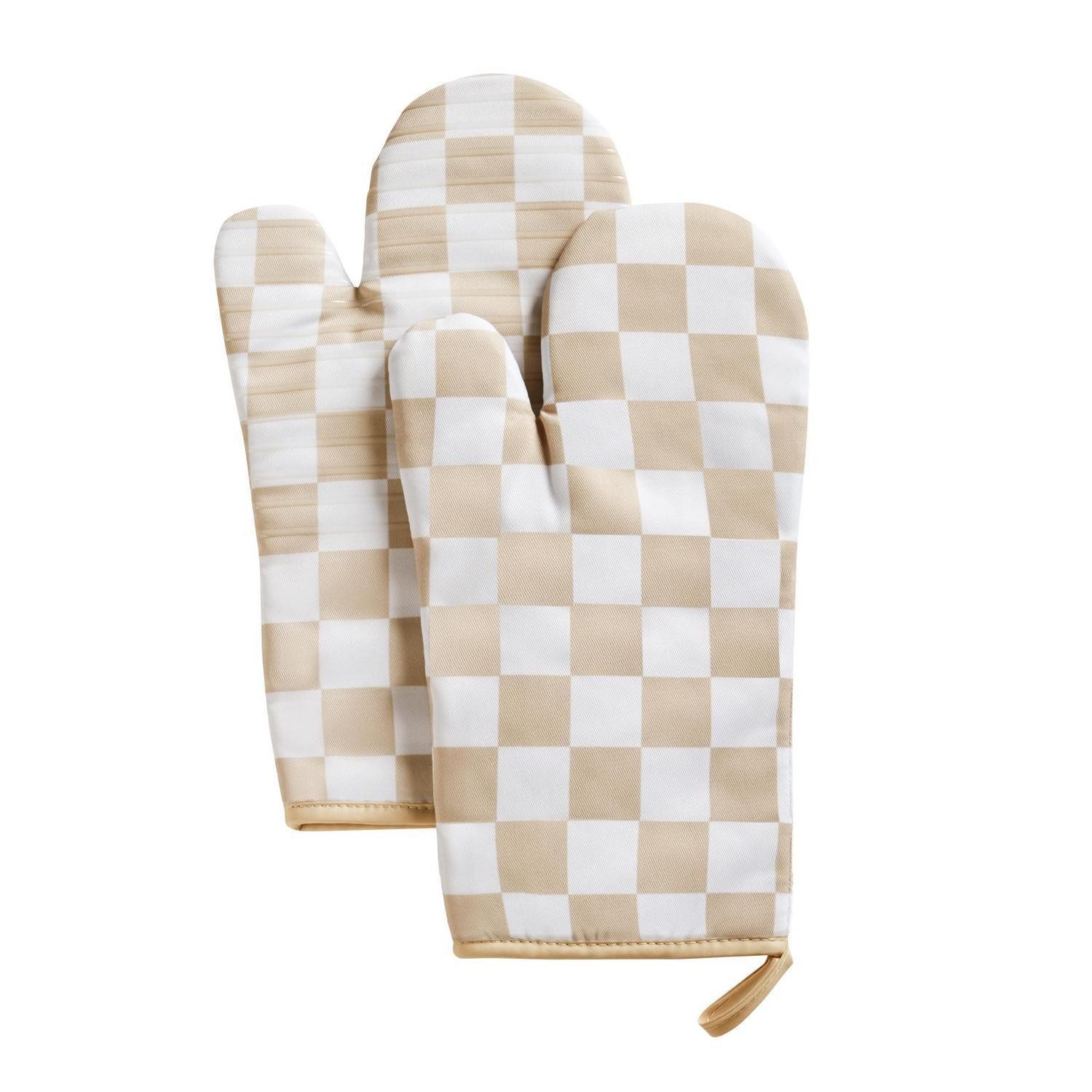 LuxusKollektion Topfhandschuhe Ofenhandschuhe Vichy-Muster 2er-Set, (1-tlg)