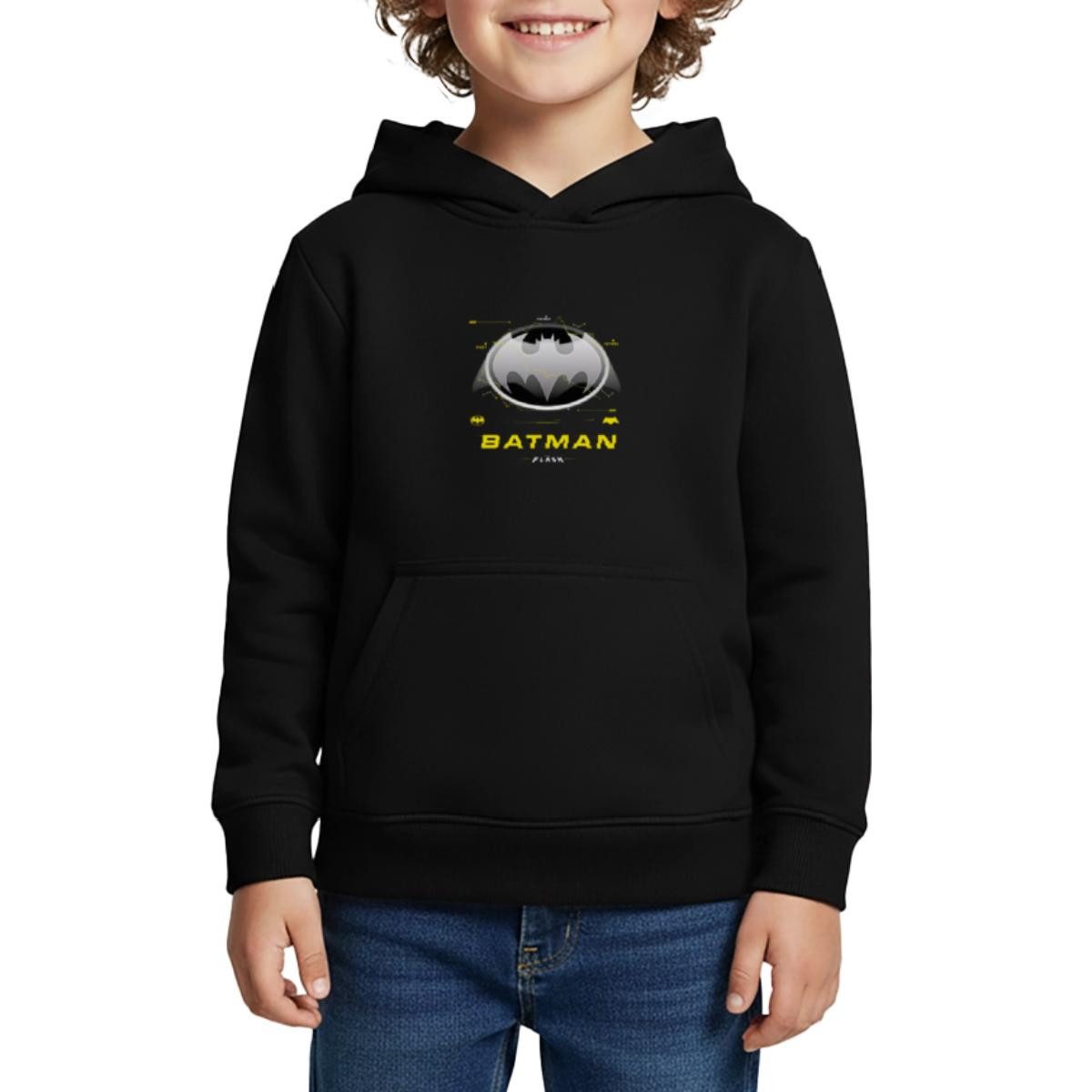 Hoodie The Flash Klassisches Batman Logo In Grau Kinder Premium Hoodie