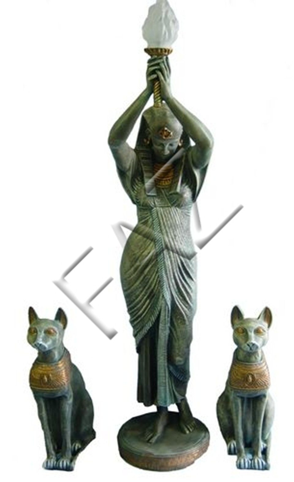Neu Deko JVmoebel Figur Lampe Statue Design Figuren Skulptur mit Skulptur Ägyptische Skulpturen