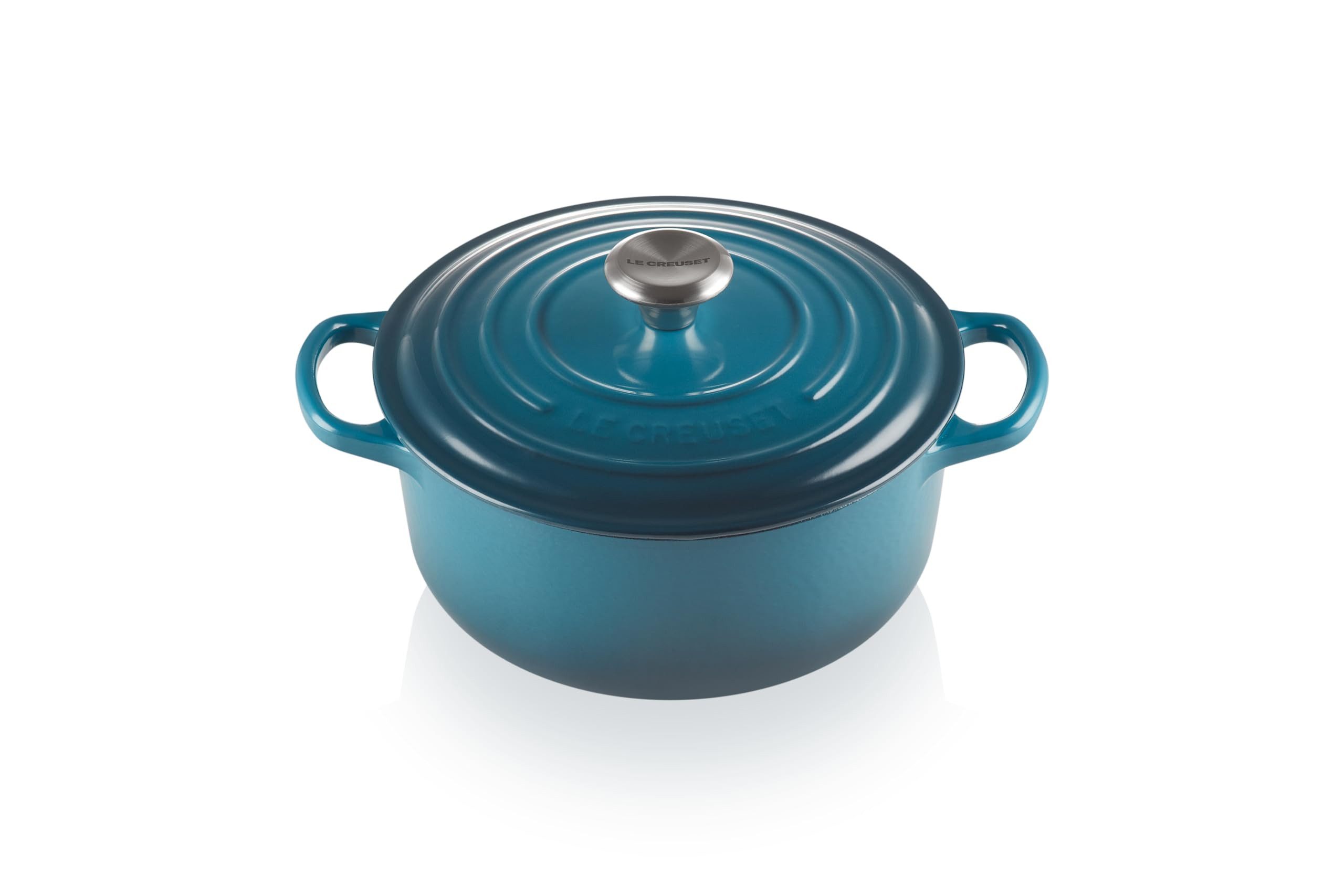 LE CREUSET Bräter Signature Gusseisen-Bräter, Gusseisen, Rund, Ø 20 cm, 2,4 l, 3,09 kg, Deep Teal, 21177206422430