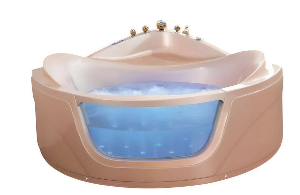 Xlmoebel Whirlpool-Badewanne XLMOEBEL Hydromassagewanne in Beige mit 18 Düsen, Made in Europa