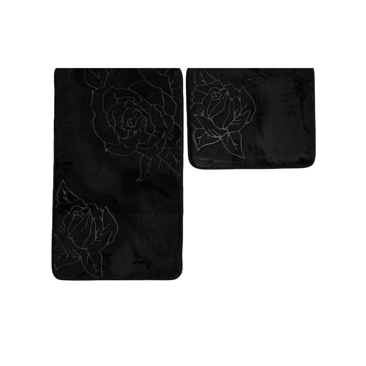 Almina Badematte Premium 2 teiliges Bademattenset aus Polyester Rutschfest Waschbar