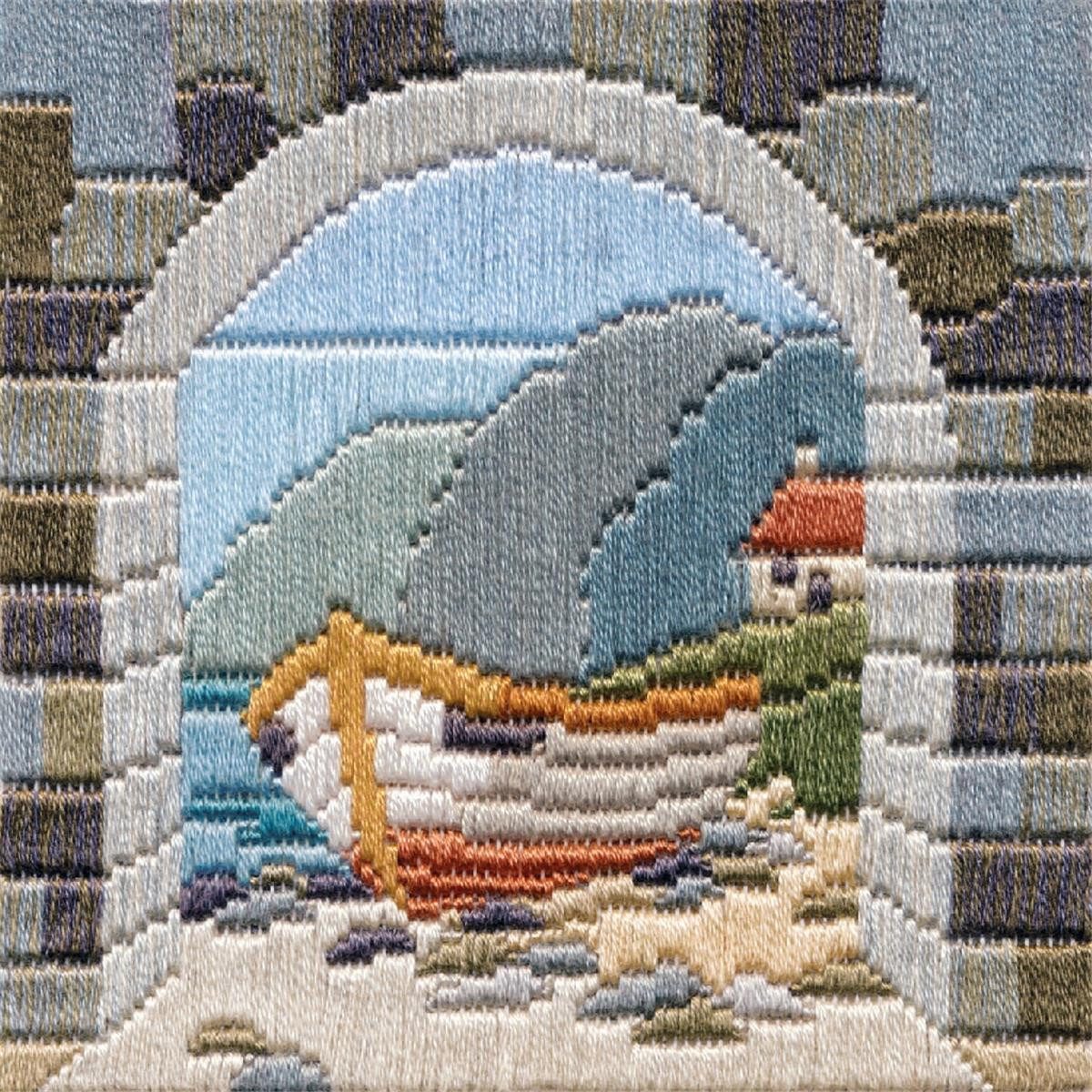 Bothy Threads Langstich-Set 'Wilde Mohnblumen' – 11x11 Cm, Zählmuster Mit Stoff, Garn & Nadel