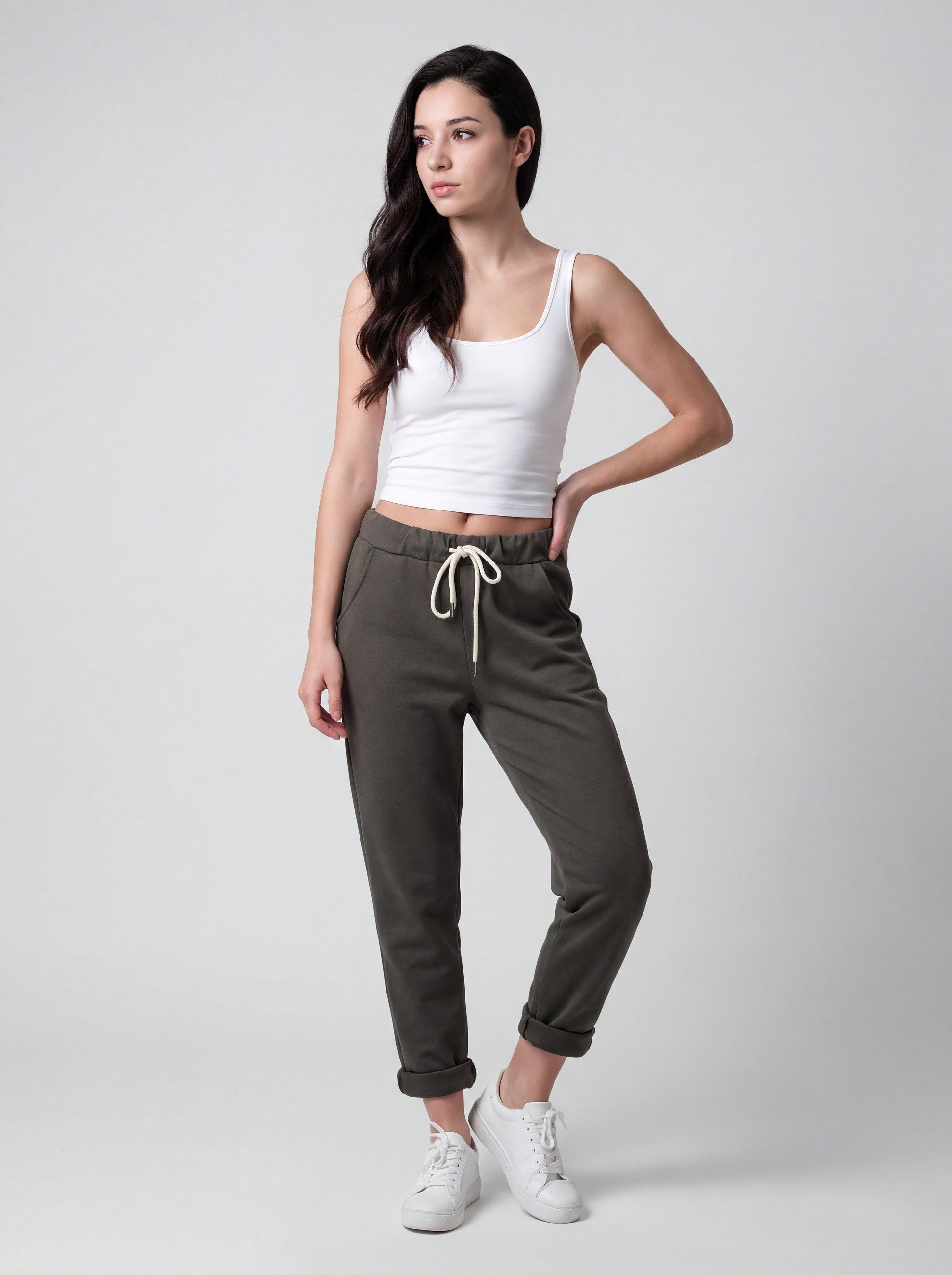 PEKIVESSA Jogger Pants Jersey Schlupfhose Sweathose mit Taschen aus elastischem Jerseymaterial