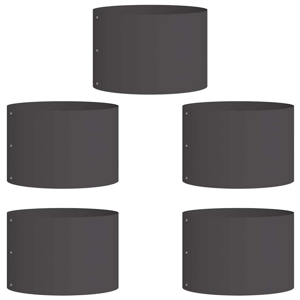 vidaXL Blumentopf Gartenpflanzer 5 pcs Schwarz günstig online kaufen