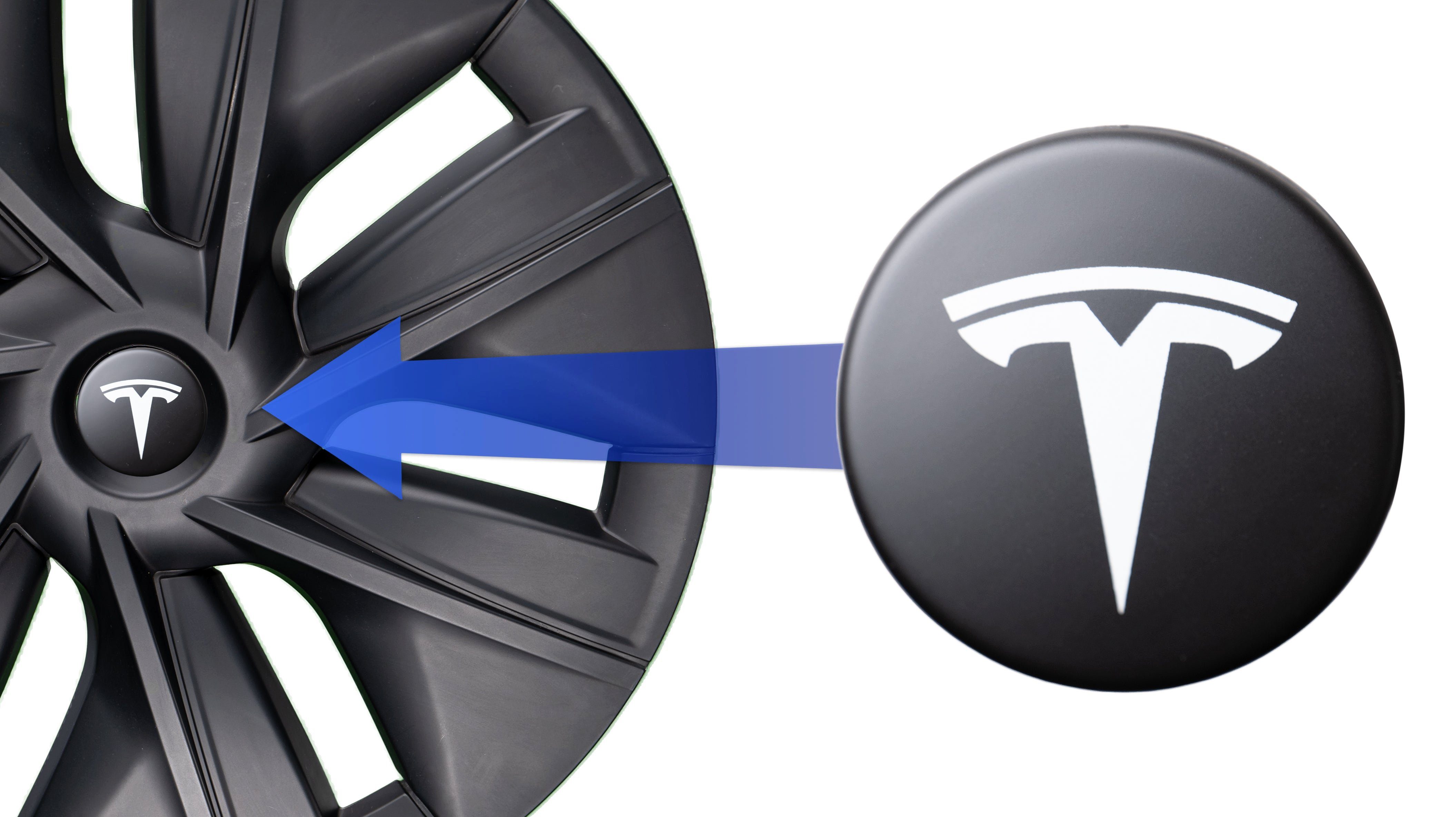 Shop4EV Radkappe Logos (4x) für des Tesla Radkappen Model 3/Y