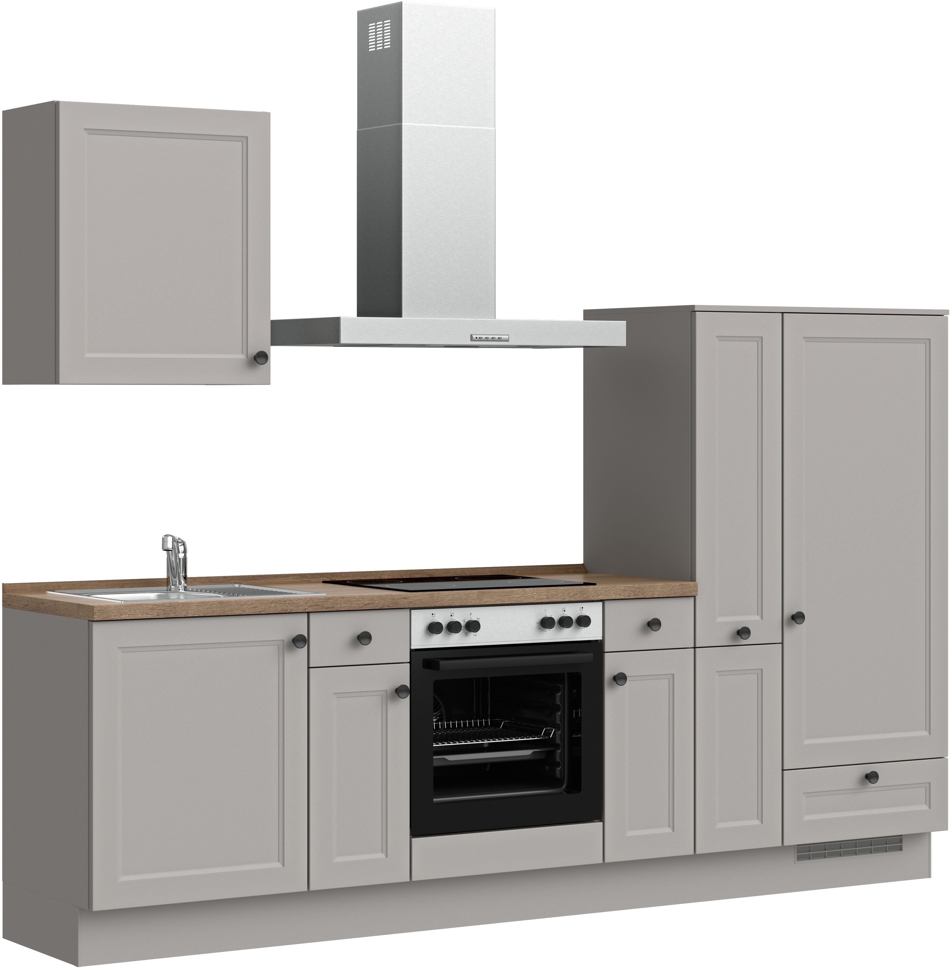 nobilia® Küche "Cascada I", NEU: individuell anpassbar mit gratis Profi-Beratung, vormontiert, Breite 270 cm, Ausrichtung wählbar, wahlw. mit E-Geräten