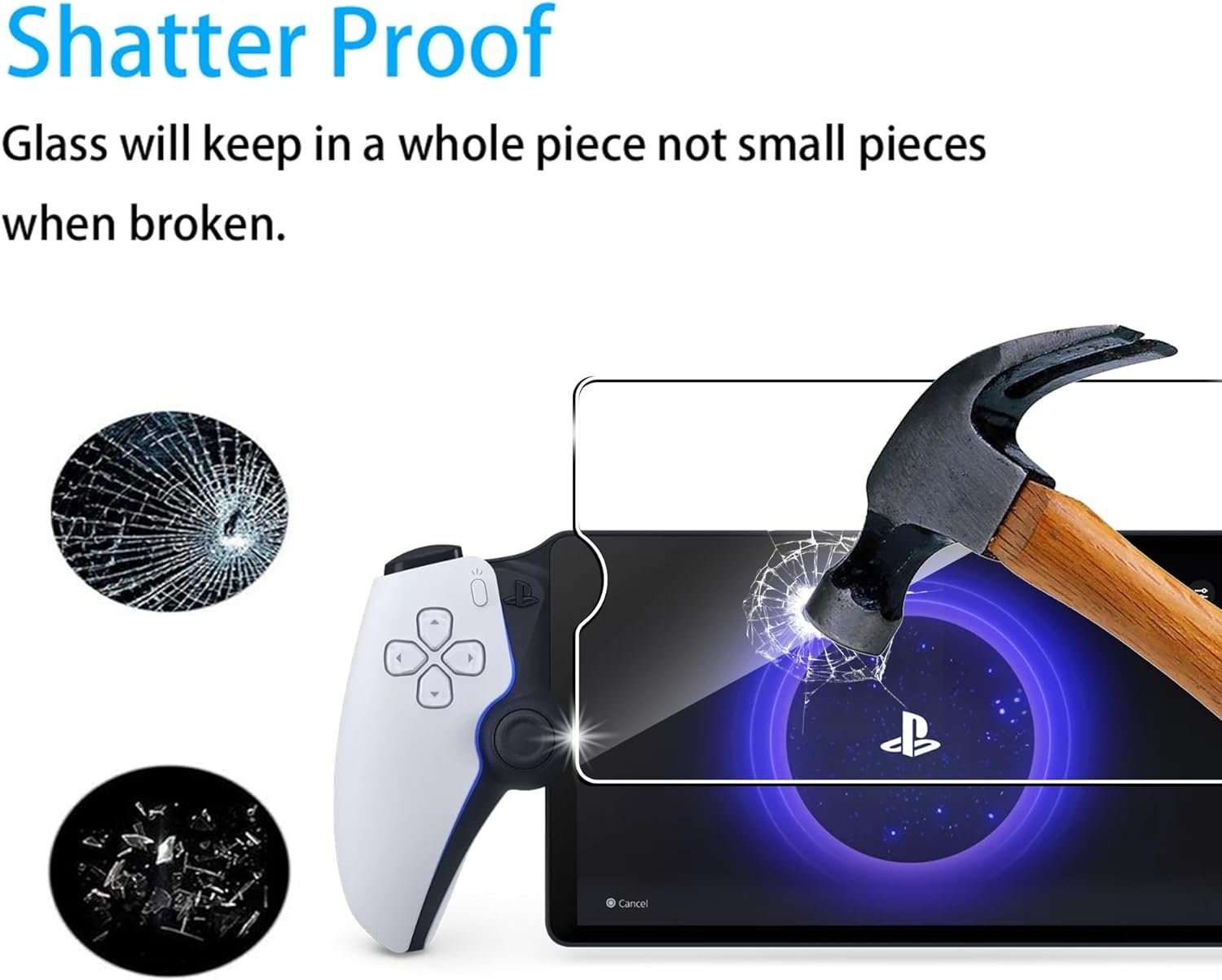 MSM Displayschutzglas 2X Schutzglas für Playstation Portal PS5 Panzerfolie Display Full