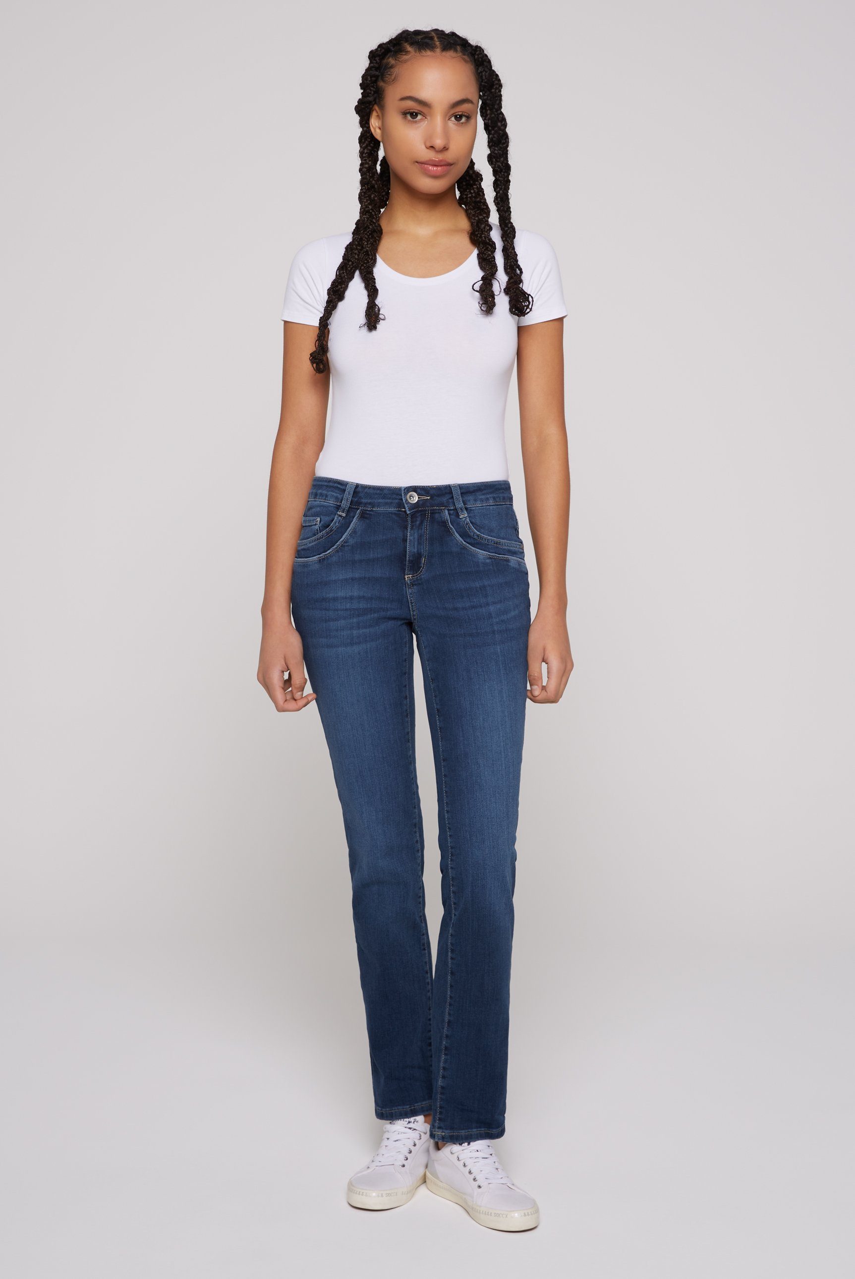 SOCCX Regular-fit-Jeans mit normaler Leibhöhe