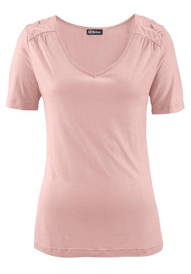 YESET Blusentop Damen Shirt kurzarm Bluse Tunika T-Shirt rosa 591644