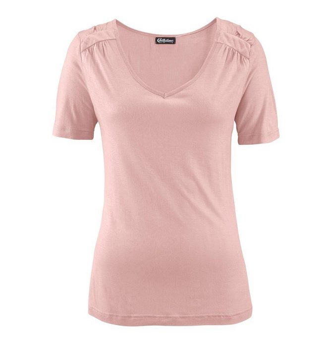 YESET Blusentop Damen Shirt kurzarm Bluse Tunika T-Shirt rosa 591644