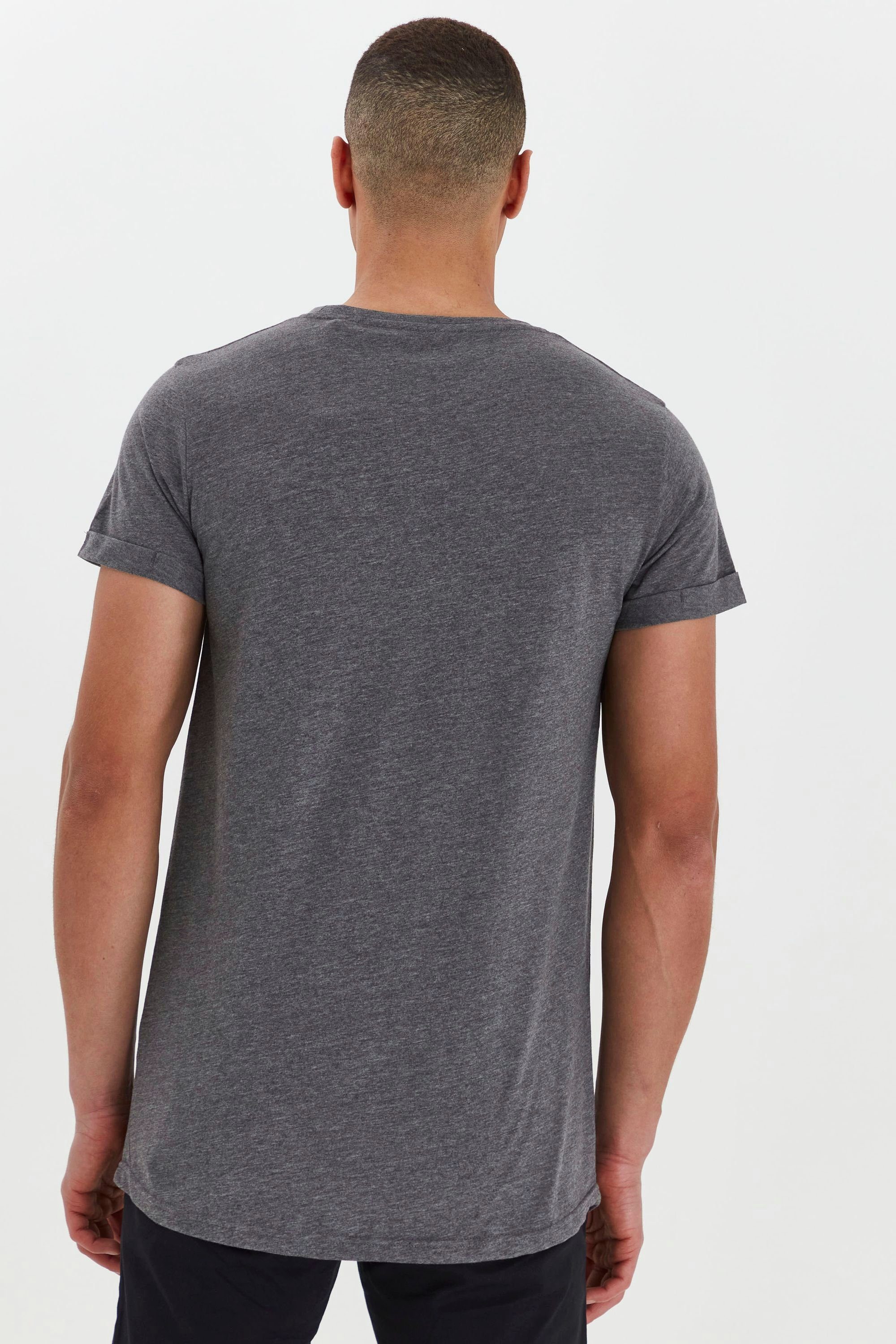 im T-Shirt Longshirt (8236) SDLongo Melange 2er-Pack !Solid Grey