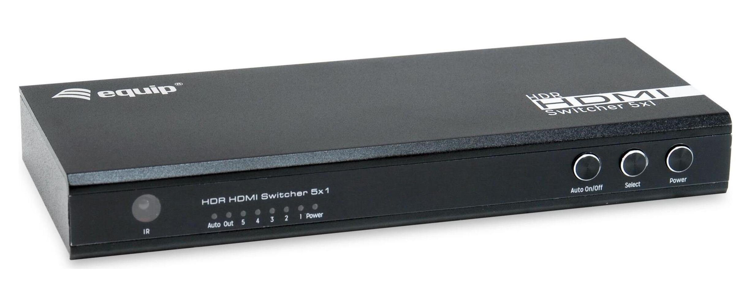 DIGITAL DATA Equip Switch 5x1 HDMI 2.0 4K/60Hz schwarz inkl.Fernbedien Netzwerk-Switch