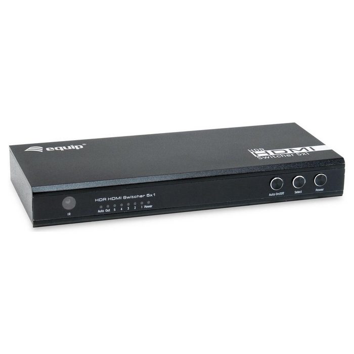 DIGITAL DATA Equip Switch 5x1 HDMI 2.0 4K/60Hz schwarz inkl.Fernbedienung Netzwerk-Switch