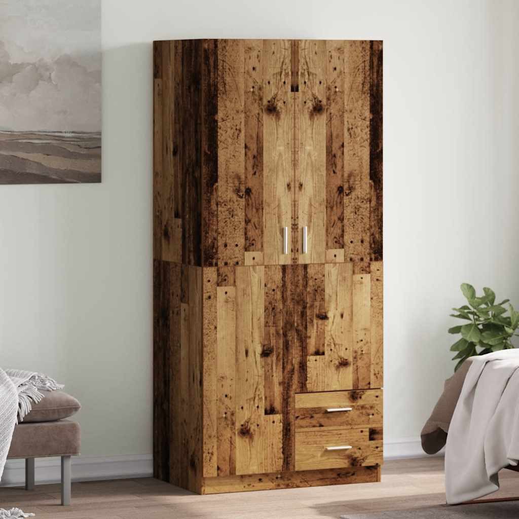 vidaXL Kleiderschrank NA Kleiderschrank Altholz-Optik 80x52x180 cm Spanplatte