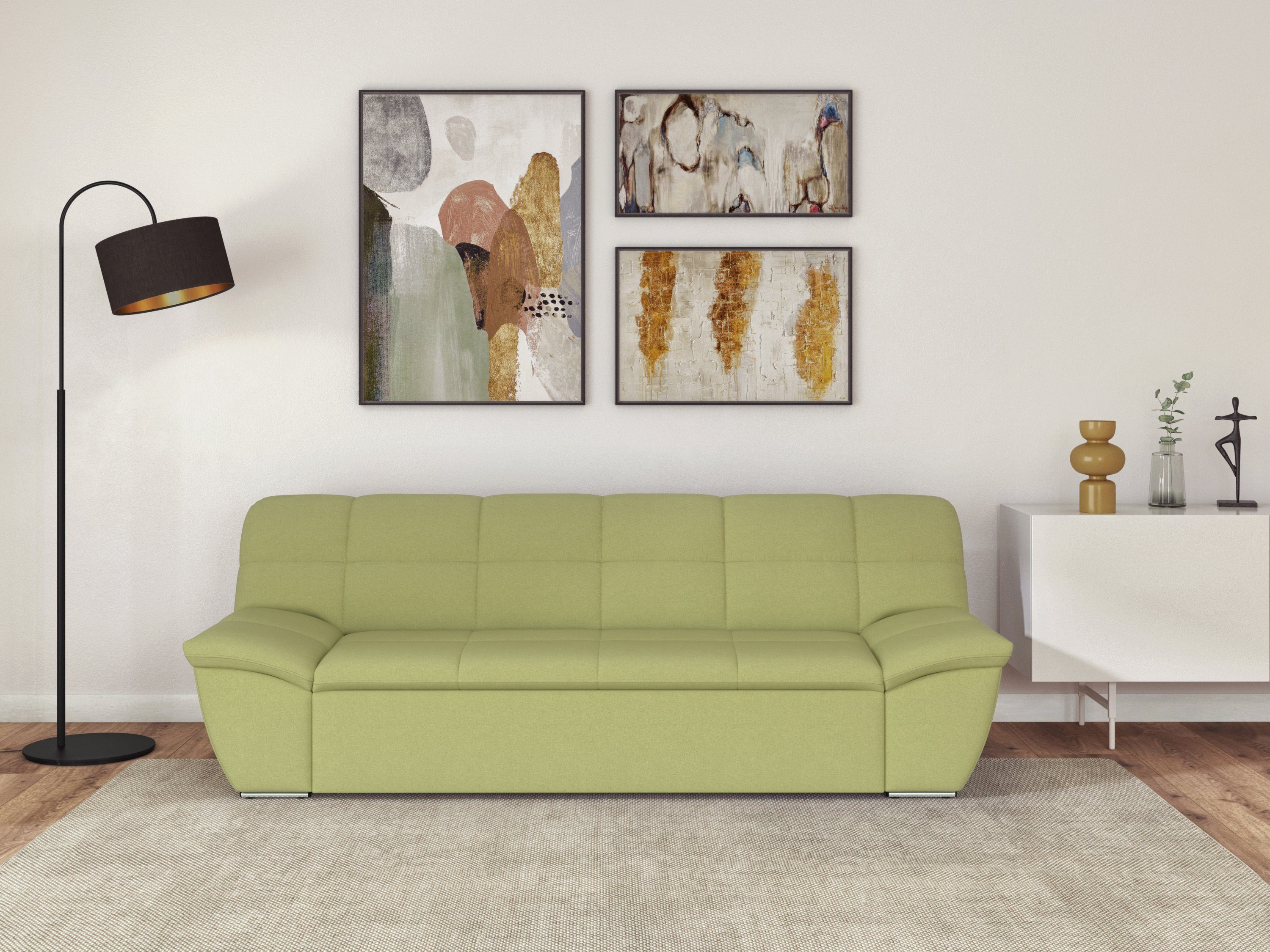 DOMO collection SPLASH Breite 232 cm, moderne Sitz- und Rückensteppung, komfortabel, flache Armlehnen zum Entspannen