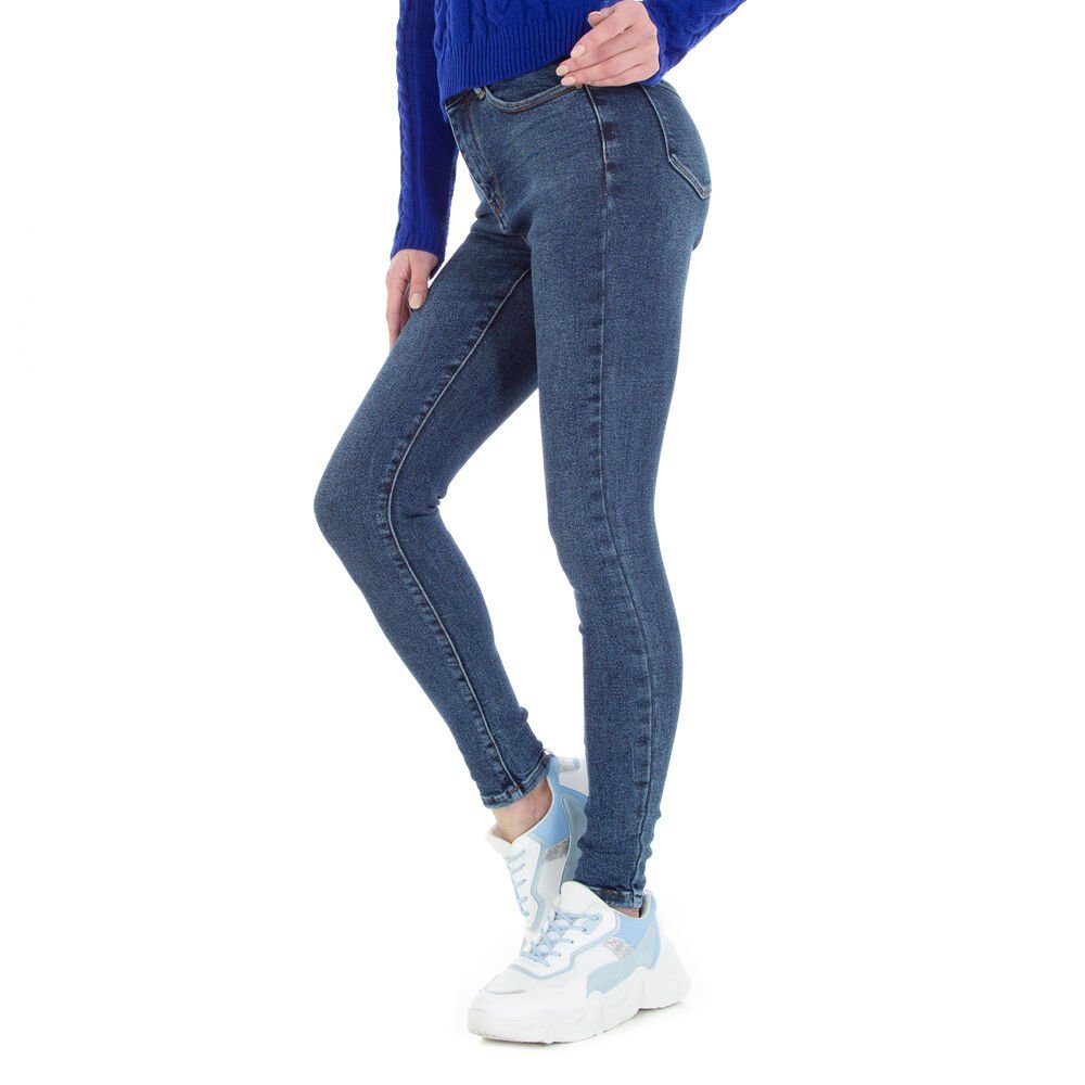 Stretch Skinny-fit-Jeans Jeans Freizeit in Blau Damen Ital-Design Skinny