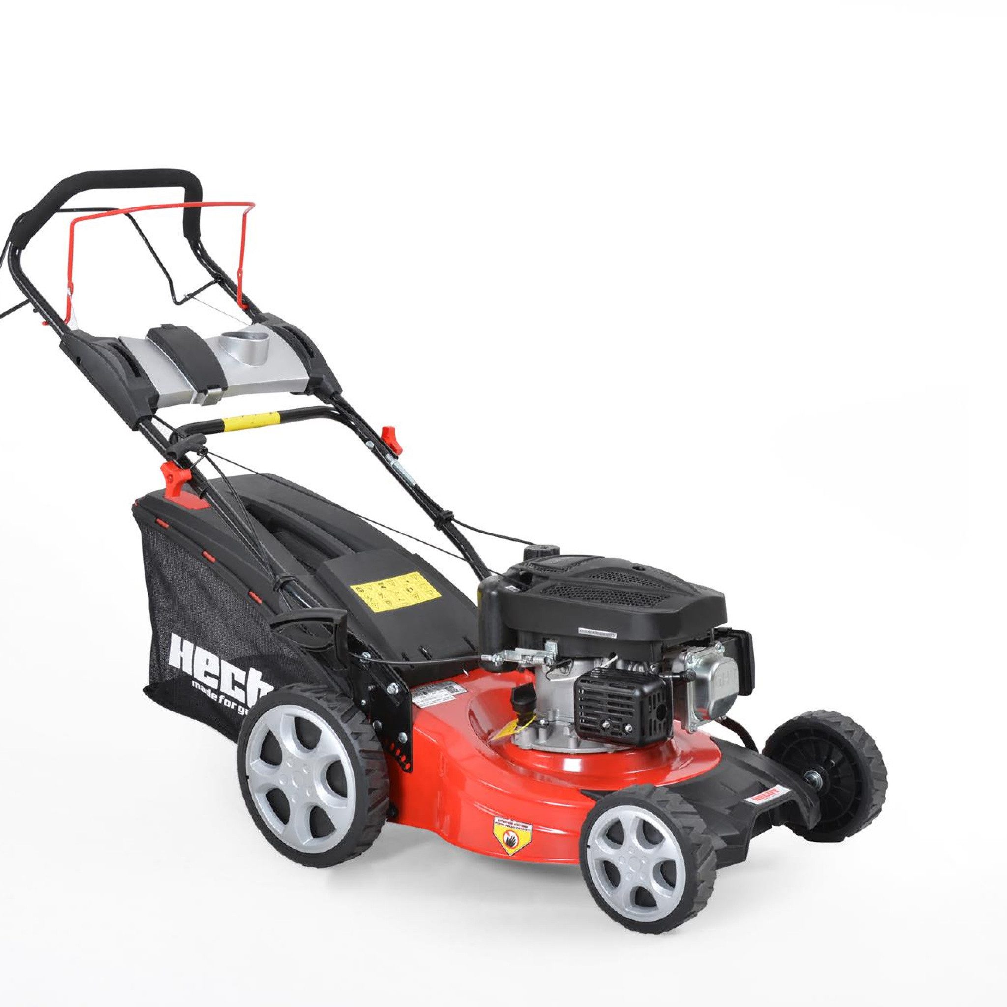 Hecht Benzinrasenmäher 543 SX mit Radantrieb 2,4 kW / 3,2 PS, 45L Fangkorb, 42 cm Schnittbreite, 8-stufige zentrale Schnitthöhe von 26 – 65 mm