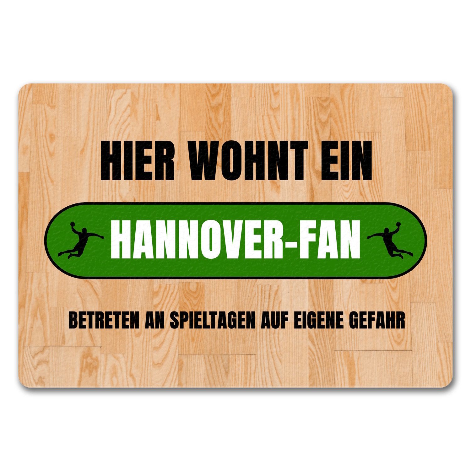 Fußmatte Hier wohnt ein Hannover Fan Fußmatte in 35x50 cm ohne Rand mit Motiv
