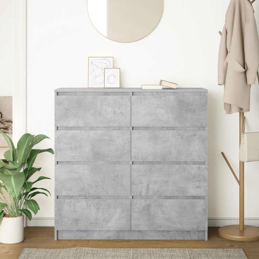 vidaXL Sideboard Sideboard Betongrau 100x35x99 cm Holzwerkstoff (1 St)