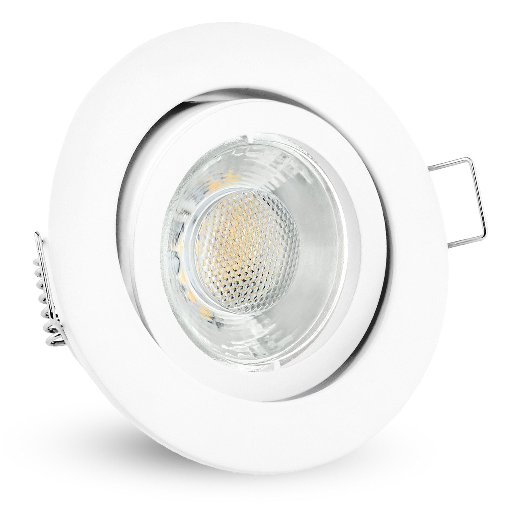 LED Leuchtmittel LED weiss 10 Spot LED linovum x Leuchtmittel rund inkl. schwenkbar GU10, Einbaustrahler Einbaustrahler inklusive, inklusive