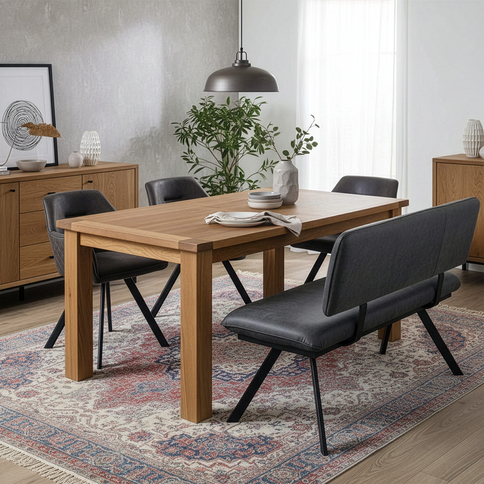 B&D home Essbank JUNA (1-St), gepolstert, stabiles Metallgestell, mit Rückenlehne, in 140 oder 160cm