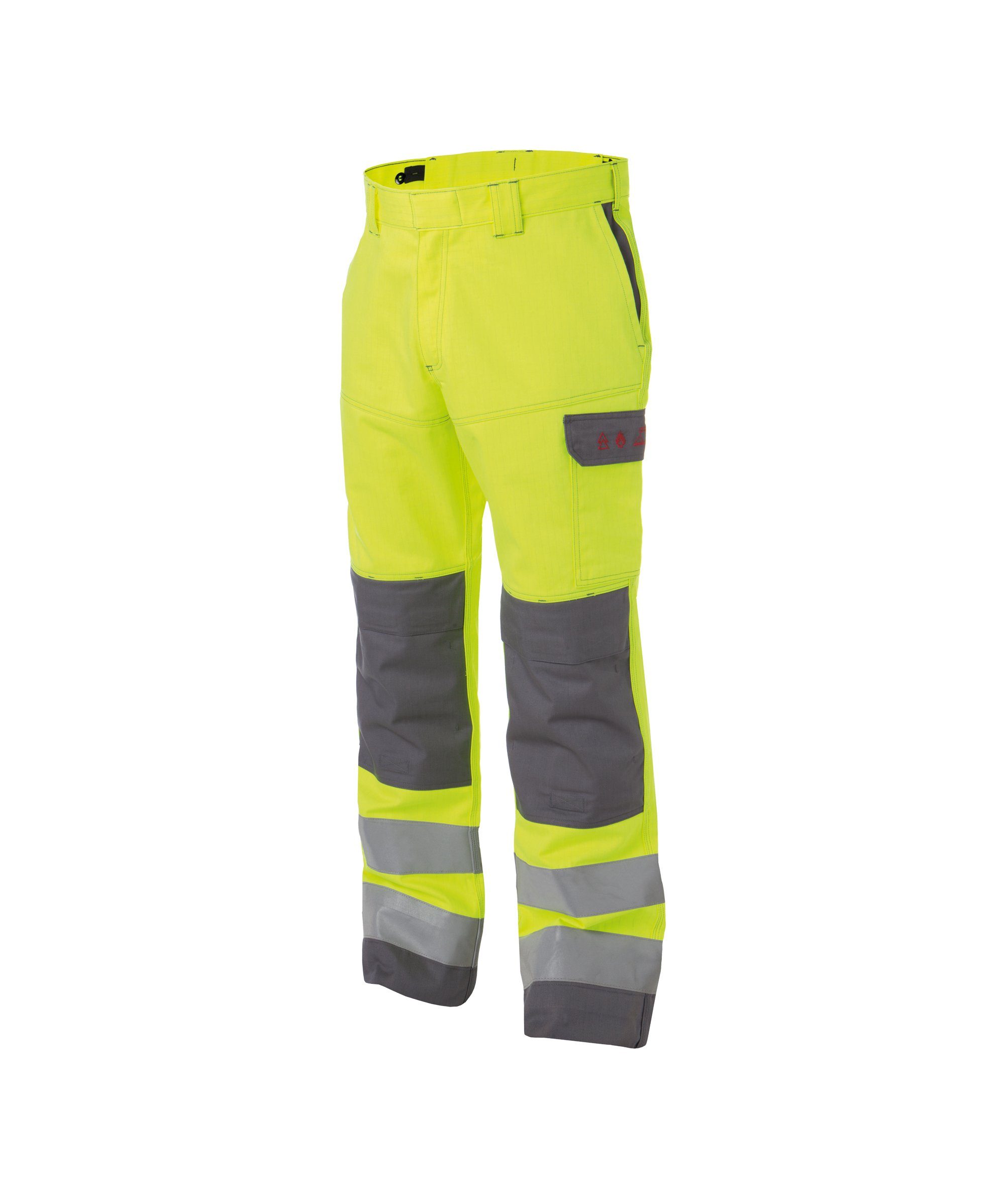 Multinorm Dassy Warnschutzhose mit (1-tlg) Kniepolstertaschen Arbeitshose Manchester