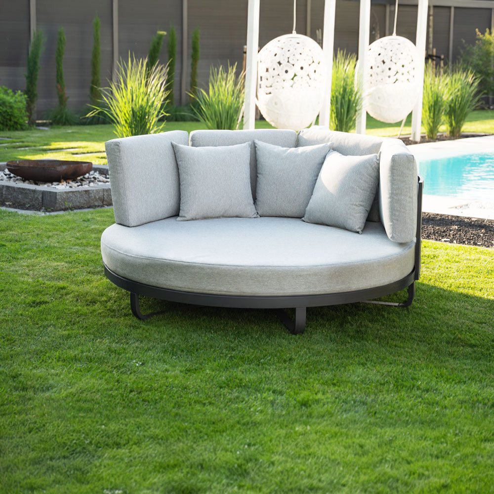 HOME DELUXE Gartenliege Daybed Outdoor FLORIDA - 170 cm, 1 St., Aluminium, Gartenliege, Sonnenliege, Sonneninsel