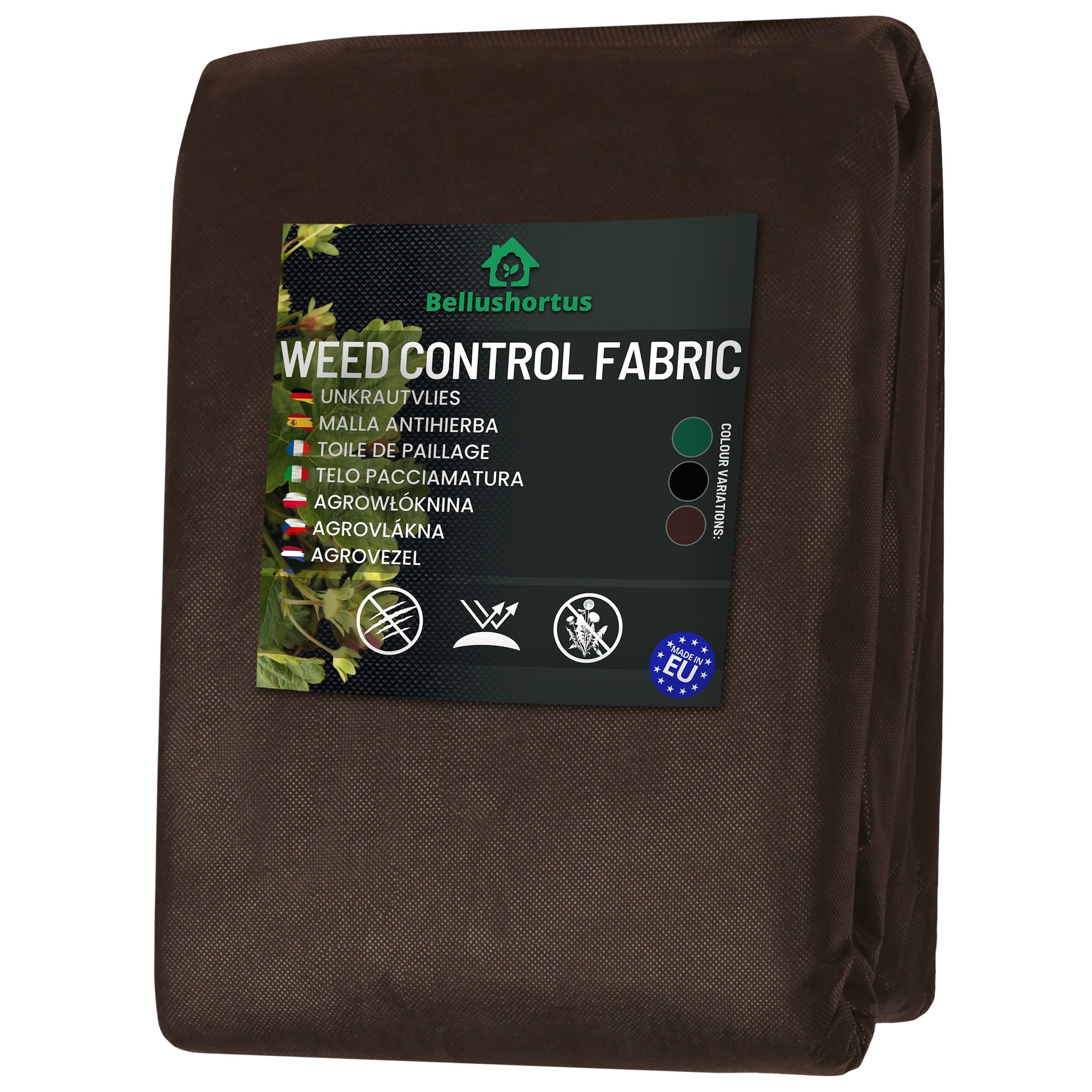 Bellushortus Gartenvlies Unkrautvlies, Gartenvlies 1.6m 150g/m² mit UV-Stabilisierung, braun