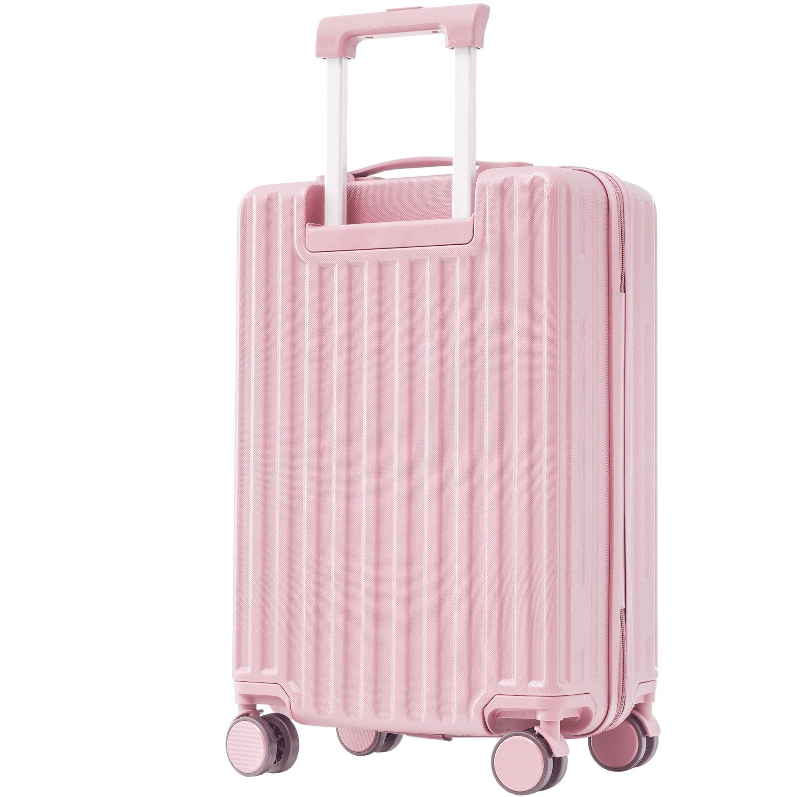 , Rollkoffer 4 Handgepäck 1tlg Gepäck leichtes Reisekoffer, Koffer aus ABS-Material, SEEZSSA 55x36x21cm FarbenModisches Rollen, rosa