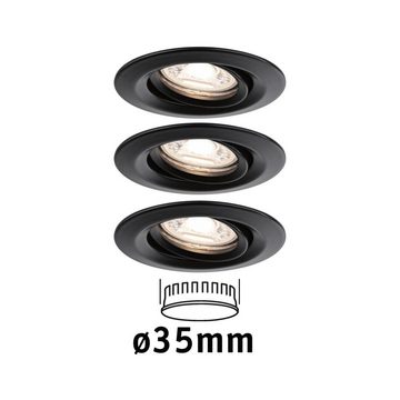 Paulmann LED Einbauleuchte LED Einbaustrahler Nova Mini Coin in Schwarz-matt 3x 4W 930lm schwenkb, keine Angabe, Leuchtmittel enthalten: Ja, fest verbaut, LED, warmweiss, Einbaustrahler, Einbauleuchte