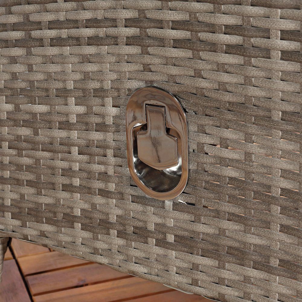 Melko Gartensessel Relaxsessel Gartenmöbel Sitzmöbel Grau Polyrattan Balkon Terrasse (Stück)