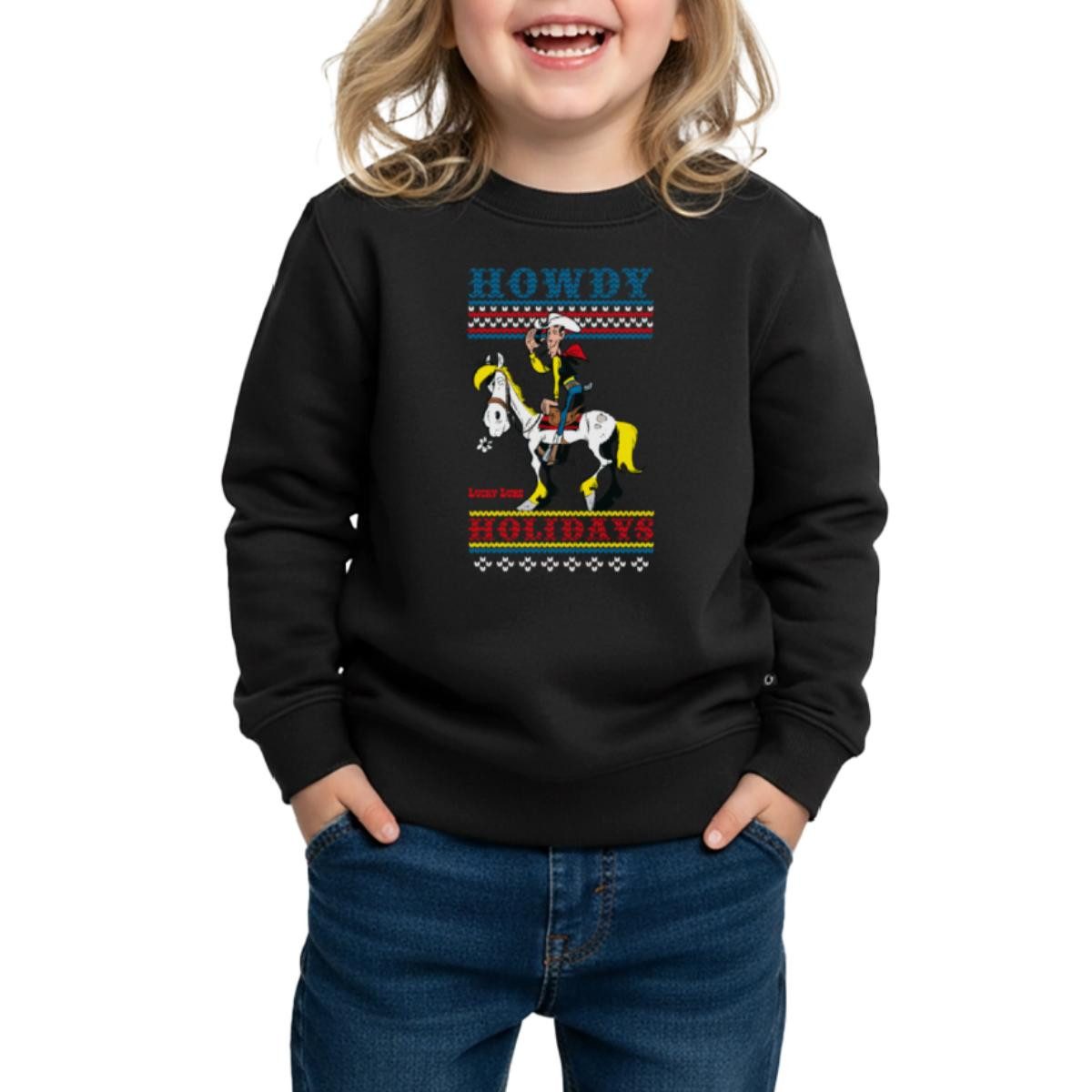 Sweatshirt Lucky Luke Howdy Holidays Ugly Christmas Kinder Premium Pullover