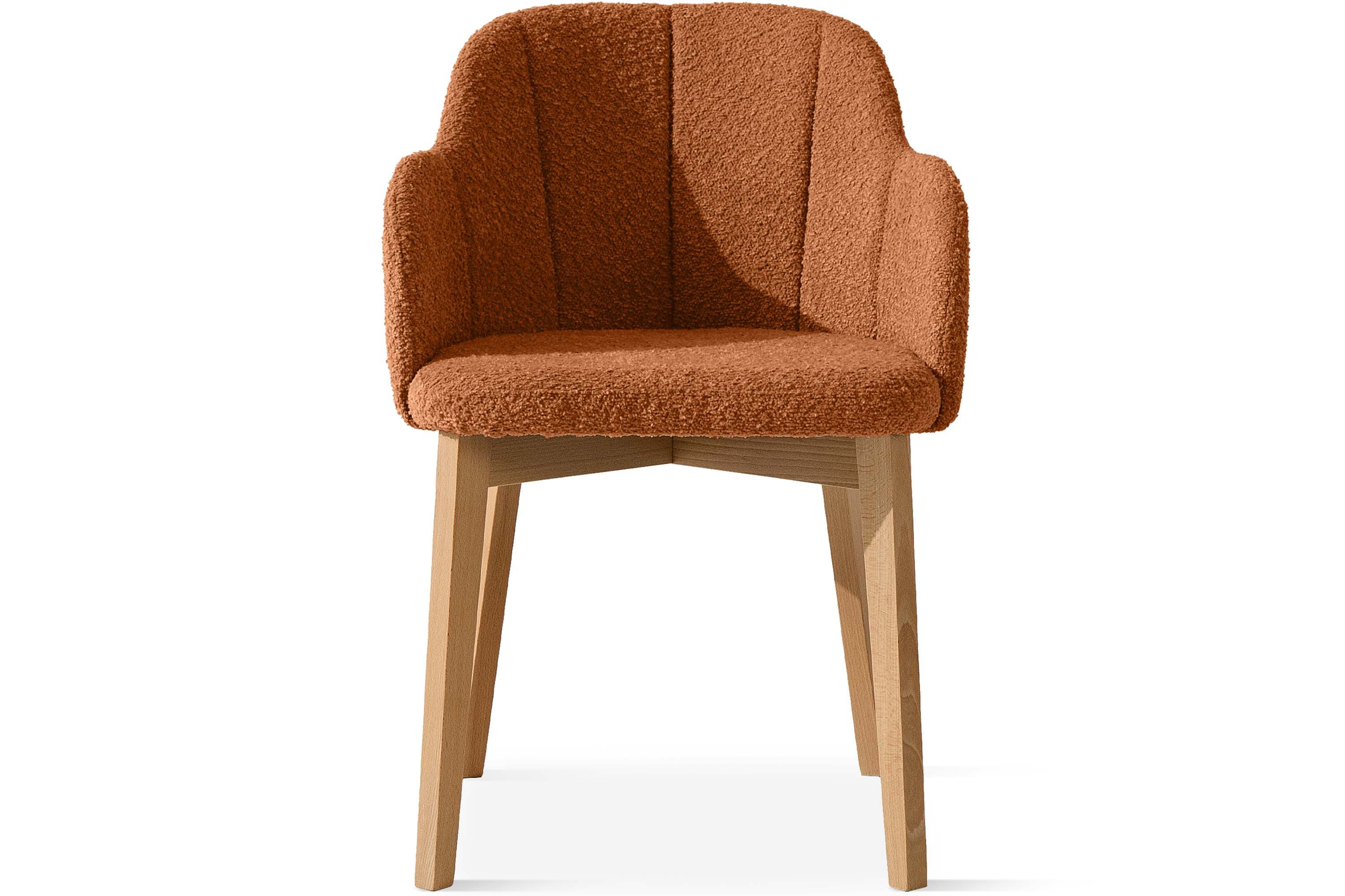 KONSIMO® Polsterstuhl LONIS Esszimmerstühle (2er Set), Loungesessel, hergestellt in der EU (2 St), superstabiler Buchenholzrahmen, Modern, mit Armlehnen, Boucléstoff